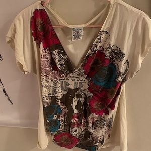 Ransom short sleeve shirt (white)(colored parts) Size L